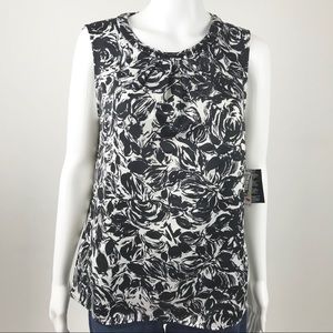 Nine West Sleeveless Blouse with Beaded Neckline